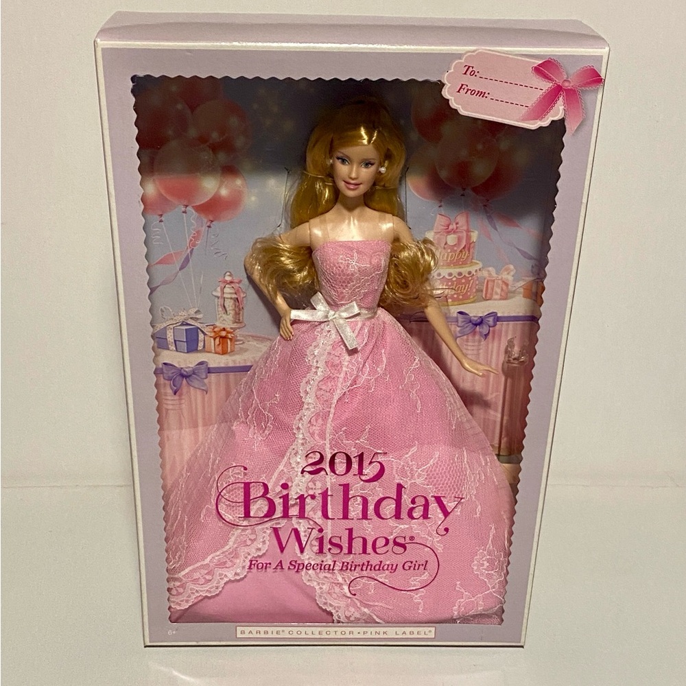 Barbie 2015 Collector Pink Label Birthday Wishes Doll in Pink Gown New Sealed
